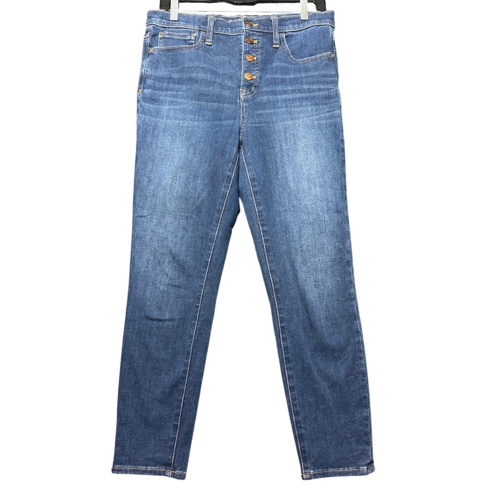 Madwell 10" High-Rise Skinny Jeans Women 28 Blue Button Fly K9904